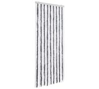 vidaXL Moustiquaire Rideau d'Insectes de Porte Rideau Contre Mouches Moustiques Caravane Extérieur Maison Mobile Gris et Blanc 56x200 cm Chenille