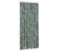 vidaXL Moustiquaire Rideau d'Insectes de Porte Rideau Contre Mouches Moustiques Caravane Extérieur Vert et Blanc 90x220 cm Chenille