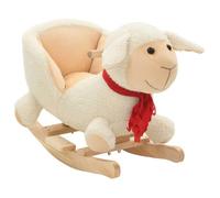 vidaXL Mouton à bascule avec dossier Peluche 60x32x50 cm Blanc 80224