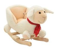 Mouton À Bascule Avec Dossier Peluche 60 X 32 X 50 Cm Blanc