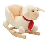 vidaXL Mouton à bascule avec dossier Peluche 60x32x50 cm Blanc 80224