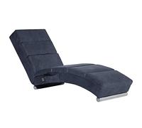 vidaXL Multistore 2002 Chaise Longue 5 Modes de Massage avec Fonction chauffante Gris Aspect Daim