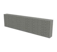 vidaXL Mur à Gabion avec couvercles Acier galvanisà 600 x 50 x 150 cm