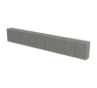vidaXL Mur à Gabion Couvercles Acier Galvanisé 900x50x100 cm Jardin Terrasse