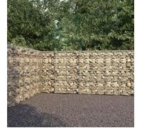 vidaXL Mur à Gabion avec Couvercles Panier à Pierres Clôture Barrière Jardin Patio Terrasse Extérieur Acier Galvanisé 144915