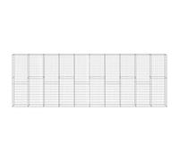 vidaXL Mur à Gabion avec Couvercles Panier à Pierres Clôture Barrière Jardin Patio Terrasse Extérieur Acier Galvanisé 600x30x200 cm