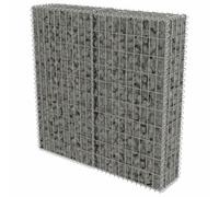 vidaXL Mur à Gabion Couvercles Acier Galvanisé 100x20x100 cm Jardin Terrasse