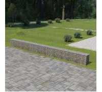 vidaXL Mur à gabion Couvercles en acier galvanisé 600x30x50 cm Jardin Terrasse