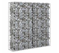 vidaXL Mur à Gabion Couvercles Acier Galvanisé 80x20x100 cm Jardin Terrasse