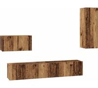 vidaXL Mur Armoire TV 4 pcs Vieux bois 200 x 30 x 30 cm Bois d'ingénierie