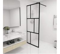 vidaXL mur de douche sans rendez-vous en verre trempé noir 80 x 195 cm