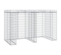 vidaXL Mur de gabion pour poubelle 192x91x120 cm fer galvanisé 151336