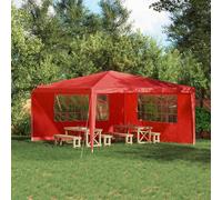 Vidaxl Mur De Tente De Fête 2 Pcs 400 X 195 Cm Rouge Pe Et Acier