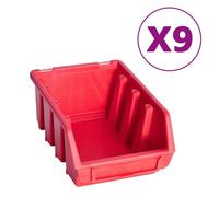 vidaXL Mur d'outils 103 pcs. avec bacs à bec rouge et noir