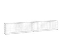 vidaXL Mur en Gabion avec Couvercles Panier de Gabion Mur de Soutènement Jardin Patio Terrasse Extérieur Acier Galvanisé 300x30x50 cm