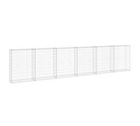 vidaXL Mur en Gabion avec Couvercles Panier de Gabion Mur de Soutènement Jardin Patio Terrasse Extérieur Acier Galvanisé 300x30x100 cm