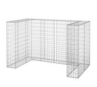 vidaXL Mur en Gabion pour Poubelles Abri de Poubelle Cage de Gabion Jardin Patio Terrasse Arrière-Cour Extérieur Acier Galvanisé 180x100x110 cm