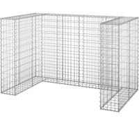 Vidaxl Mur En Gabion Pour Poubelles Acier Galvanisé 180x100x110 Cm