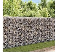 vidaXL Mur Gabion Acier Galvanisé Argenté 20x20x100 cm Clôture Bordure Jardin 143575