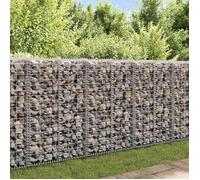 vidaXL Mur Gabion Acier Galvanisé Argenté 20x20x100 cm Clôture Bordure Jardin 143575