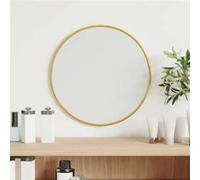 vidaXL Mural Miroir de Maquillage Coiffeuse Cosmétique Décoration de Chambre à Coucher Salle de Bain Salon Intérieur Doré Ø 348179 Jaune G