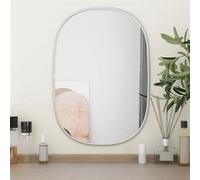 vidaXL Mural Miroir de Maquillage Coiffeuse Cosmétique Décoration de Chambre à Coucher Salle de Bain Salon Intérieur Argenté 50x35 cm