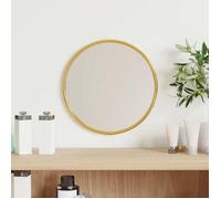 vidaXL Miroir mural de maquillage doré Ø 20 cm rond