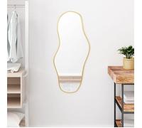 vidaXL Miroir mural de maquillage doré 90x40 cm - Coiffeuse pour chambre/salle de bain