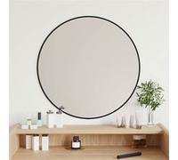 vidaXL Mural Miroir de Maquillage Coiffeuse Cosmétique Décoration de Chambre à Coucher Salle de Bain Salon Intérieur Noir Ø 348187 Noir G
