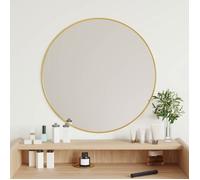 vidaXL Mural Miroir de Maquillage Coiffeuse Cosmétique Décoration de Chambre à Coucher Salle de Bain Salon Intérieur Doré Ø 348182