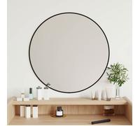 vidaXL Mural Miroir de Maquillage Coiffeuse Cosmétique Décoration de Chambre à Coucher Salle de Bain Salon Intérieur Noir Ø 348187