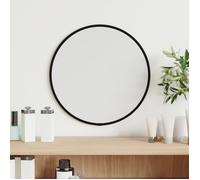 vidaXL Miroir mural de maquillage rond Ø 30 cm – Noir