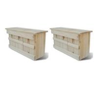 vidaXL Maisons pour moineau 2 pcs Bois 44 x 15,5 x 21,5 cm