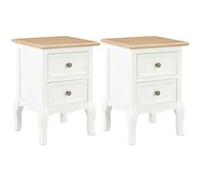 vidaXL Lot de 2 tables de chevet 35 x 30 x 49 cm MDF blanc
