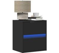 vidaXL Nachtkastje met LED's wandgemonteerd zwart3307963 Noir G