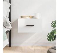 vidaXL Nachtkastje wandgemonteerd 35x35x20 cm hoogglans wit829824 Blanc G