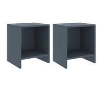 Vidaxl Tables De Chevet 2 Pcs Gris Clair 35x30x40cm Bois De Pin Massif Gris