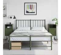 Vidaxl Tables De Chevet 2 Pcs Vert Olive 36x39x78 Cm Acier Vert