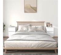 Vidaxl Tables De Chevet 2 Pcs Blanc 40x35x70 Cm Blanc