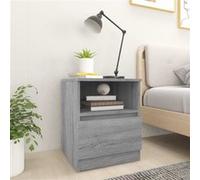 vidaXL Nachtkastjes 2 st 40x40x50 cm bewerkt hout grijs sonoma eiken815819 Gris G