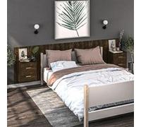 vidaXL Nachtkastjes 2 st wandgemonteerd gerookt eikenkleurig816959 chêne G