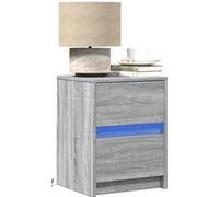 vidaXL Nachtkastjes met LED-verlichting 2 st bewerkt hout grijs sonoma852044 Gris G