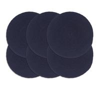 vidaXL Napperons 6 pcs Bleu marine Plain 38 cm Rond Coton