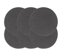 vidaXL Napperons 6 pcs Gris foncé Plain 38 cm Rond Coton Gris