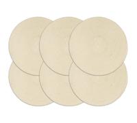 Vidaxl Napperons 6 Pcs Naturel Plain 38 Cm Rond Coton