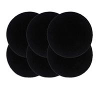 vidaXL Napperons 6 pcs Noir Plain 38 cm Rond Coton