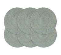 Vidaxl Napperons 6 Pcs Vert Olive Plain 38 Cm Rond Jute