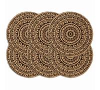 vidaXL nappes 6 pièces marron foncé 38 cm rond en jute