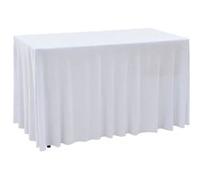 vidaXL Nappes élastiques de table avec jupon 2 pcs 120 x 60,5 x 74 cm Blanc