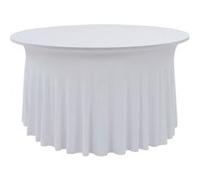 Nappes élastiques de table avec jupon 2 pcs 120x74 cm Blanc